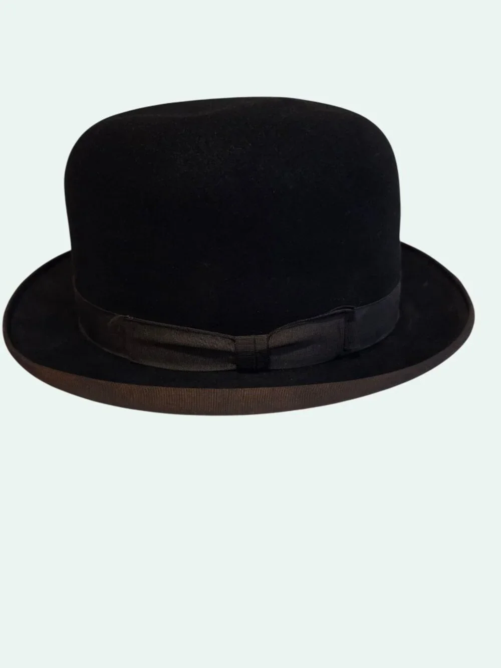 Vntg Dobbs Fifth Ave Bowler Derby Hat Black Wool Felt Abraham & Straus Classic